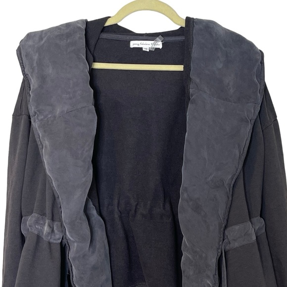 Young Fabulous Broke Athleisure Drawcord Waist Hooded Sweatshirt Cardigan Size M - Picture 3 of 8